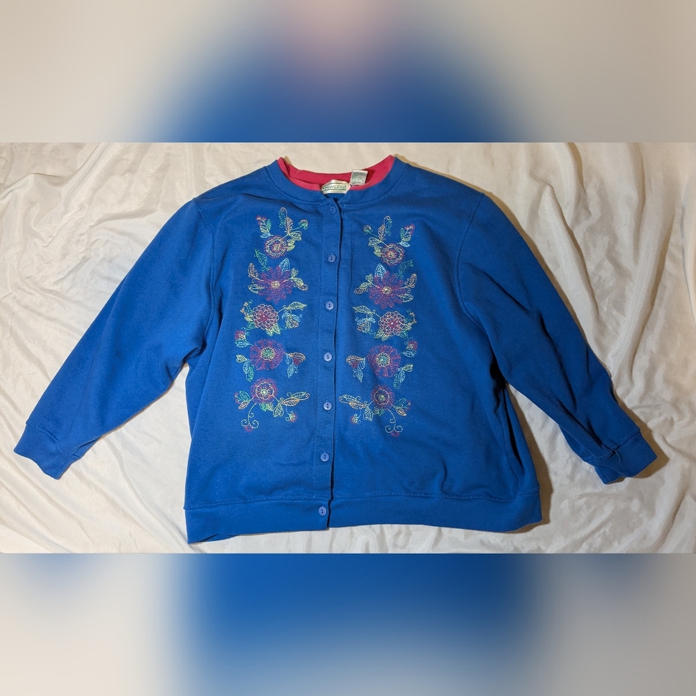 Vintage Extra Shenanigans Woman's Floral Sweater Size 2X